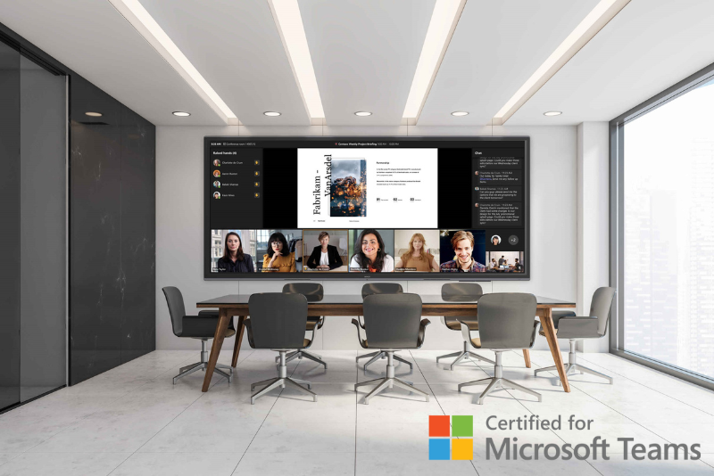 A meeting room certified for Microsoft Teams