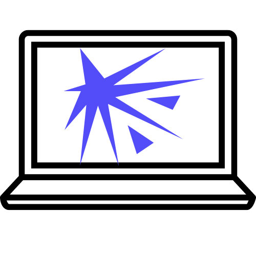 Broken laptop screen icon