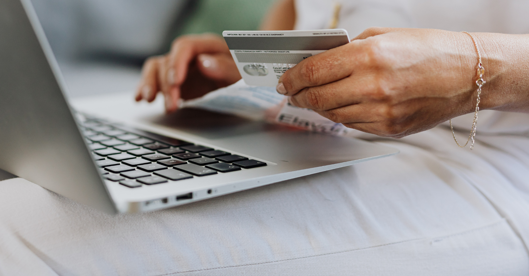 Person using credit card online