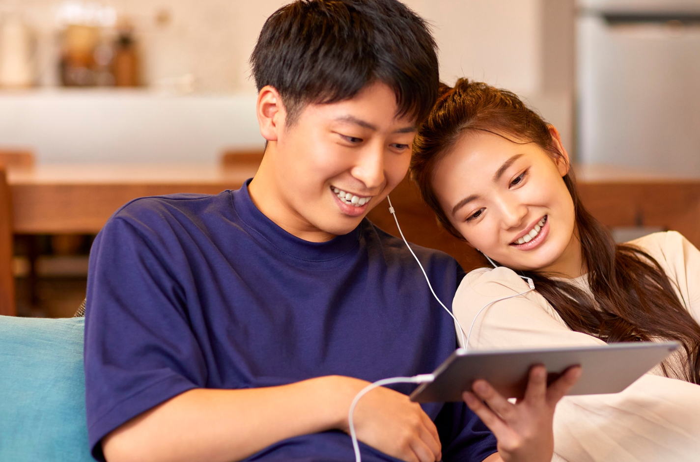 boy and girl on tablet
